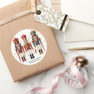 Sticker Rond Parties scintillant d'or Baby shower noir rouge et