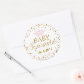 Sticker Rond Parties scintillant d'or Baby shower Royal Princes (Enveloppe)