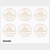 Sticker Rond Parties scintillant d'or Baby shower Royal Princes (Feuille)