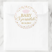 Sticker Rond Parties scintillant d'or Baby shower Royal Princes (Sac)