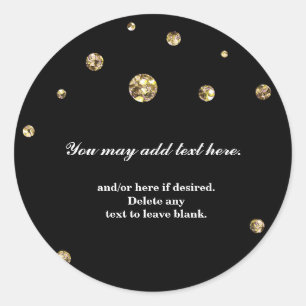 Sticker Rond Parties scintillant d'or Black Modern Mariage Brid