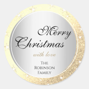 Sticker Rond Parties scintillant d'or brillant étincelant effet