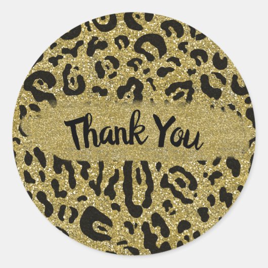 Sticker Rond Parties scintillant d'or Cheetah Leopard Poster de (Devant)