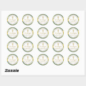 Sticker Rond Parties scintillant d'or Citron vert Merci religie (Feuille)