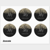Sticker Rond Parties scintillant d'or Confetti Black 50e annive (Feuille)