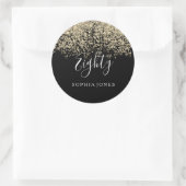 Sticker Rond Parties scintillant d'or Confetti Black fête de 80 (Sac)
