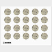 Sticker Rond Parties scintillant d'or Crackle moderne chic glam (Feuille)