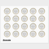 Sticker Rond Parties scintillant d'or et Mariage d'argent léger (Feuille)