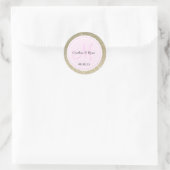 Sticker Rond Parties scintillant d'or et Mariage rose clair (Sac)