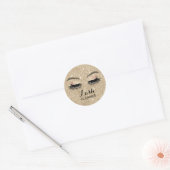 Sticker Rond Parties scintillant d'or Eyelash Extensions Salon  (Enveloppe)