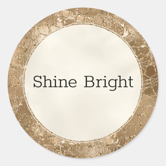 Sticker Rond Parties scintillant d'or Glitz Giraffe Print (Devant)