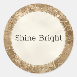 Sticker Rond Parties scintillant d'or Glitz Giraffe Print