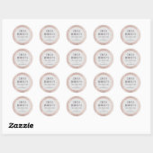 Sticker Rond Parties scintillant d'or moderne Blush Rose Salon  (Feuille)