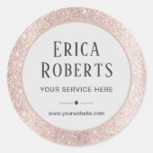 Sticker Rond Parties scintillant d'or moderne Blush Rose Salon  (Devant)