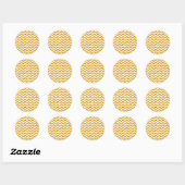Sticker Rond Parties scintillant d'or Motif Chevron (Feuille)