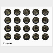 Sticker Rond Parties scintillant d'or noir Confetti Graduation (Feuille)