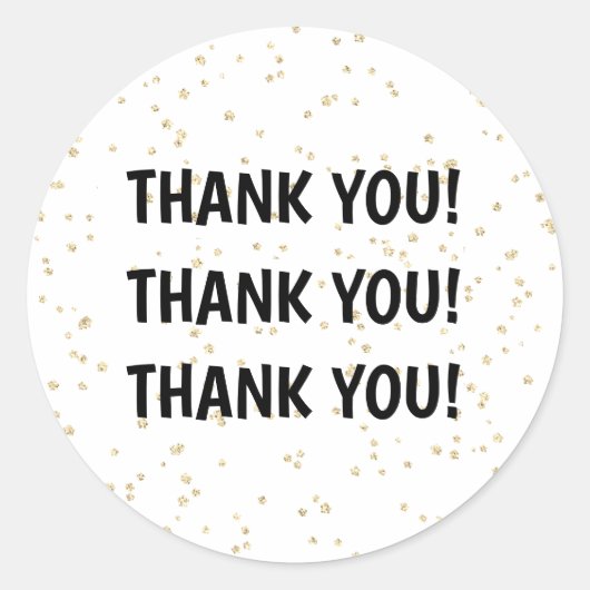 Sticker Rond Parties scintillant d'or Nouvel An noir (Devant)