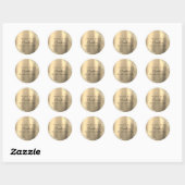 Sticker Rond Parties scintillant d'or Quinceanera Enregistrer l (Feuille)