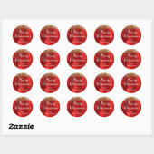 Sticker Rond Parties scintillant d'or Red Foil Joyeux Noël (Feuille)