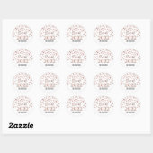 Sticker Rond Parties scintillant d'or rose Confetti Graduation  (Feuille)