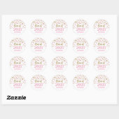 Sticker Rond Parties scintillant d'or rose Confetti Graduation  (Feuille)
