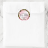 Sticker Rond Parties scintillant d'or rose Empreinte de léopard (Sac)