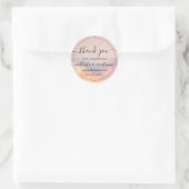 Sticker Rond Parties scintillant d'or rose Iridescente Merci ho (Sac)