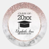 Sticker Rond Parties scintillant d'or rose / Marbre Graduation (Devant)