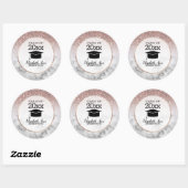 Sticker Rond Parties scintillant d'or rose / Marbre Graduation (Feuille)
