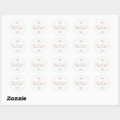 Sticker Rond Parties scintillant d'or rose Typographie moderneM (Feuille)
