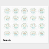 Sticker Rond Parties scintillant d'or turquoise Confetti Gradua (Feuille)