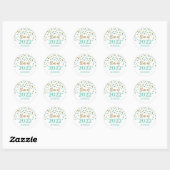 Sticker Rond Parties scintillant d'or turquoise Confetti Gradua (Feuille)