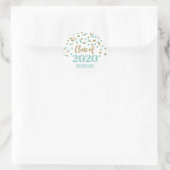 Sticker Rond Parties scintillant d'or turquoise Confetti Gradua (Sac)