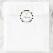 Sticker Rond Parties scintillant d'or Vert rayé Première Sainte (Sac)