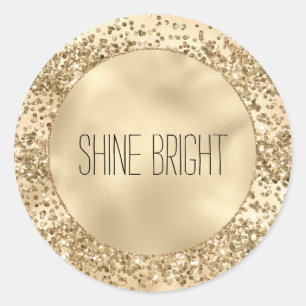 Sticker Rond Parties scintillant dorée étincelle Confetti brill