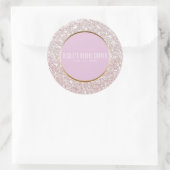 Sticker Rond Parties scintillant dorée rose blanche Glam Weddin (Sac)