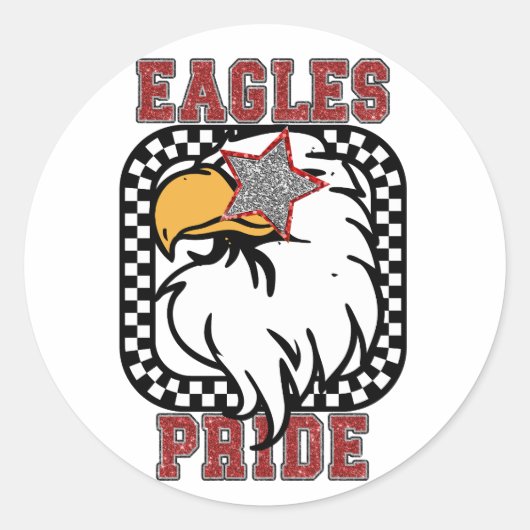 Sticker Rond Parties scintillant Eagles Fierté. Afficher votre (Devant)