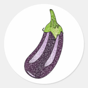 Sticker Rond Parties scintillant Eggplant
