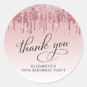 Sticker Rond Parties scintillant élégante 50e anniversaire Merc (Devant)