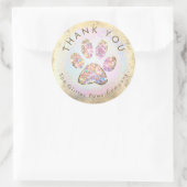 Sticker Rond parties scintillant empreinte de patte merci class (Sac)
