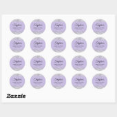 Sticker Rond Parties scintillant en argent Baby shower pastel v (Feuille)