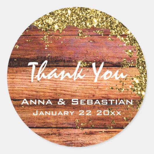 Sticker Rond *~* Parties scintillant en bois vieilli en état de (Devant)