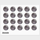 Sticker Rond Parties scintillant en dentelle rousse rustique ma (Feuille)