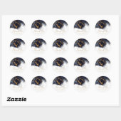 Sticker Rond Parties scintillant en marbre Mariage Marine Blue  (Feuille)