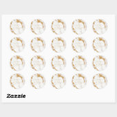 Sticker Rond Parties scintillant en marbre moderne Mariage Gold (Feuille)