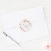 Sticker Rond Parties scintillant en marbre moderne Mariage Rose (Enveloppe)