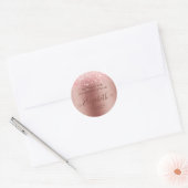 Sticker Rond Parties scintillant en métal brossé moderne Rose o (Enveloppe)