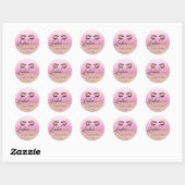 Sticker Rond Parties scintillant en or en verre rose Eyelash Ne (Feuille)