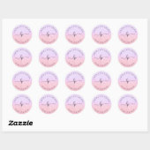 Sticker Rond parties scintillant en or rose écriture manuscrite (Feuille)