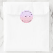 Sticker Rond parties scintillant en or rose écriture manuscrite (Sac)